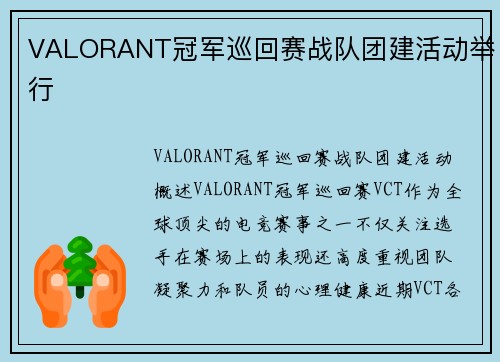 VALORANT冠军巡回赛战队团建活动举行